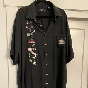 NAT NAST 100% Silk Men's Sport Shirt XXL Italian Wine!!